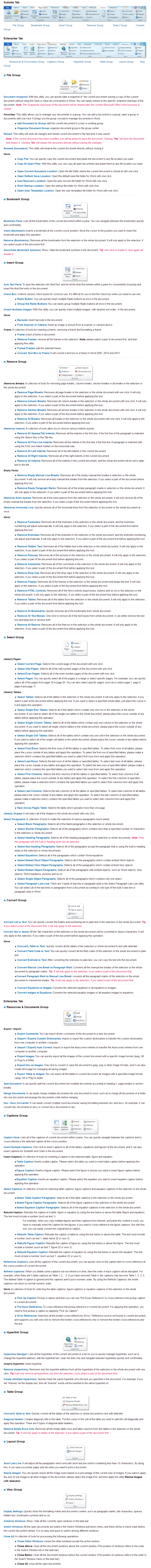 Kutools for Word key Features